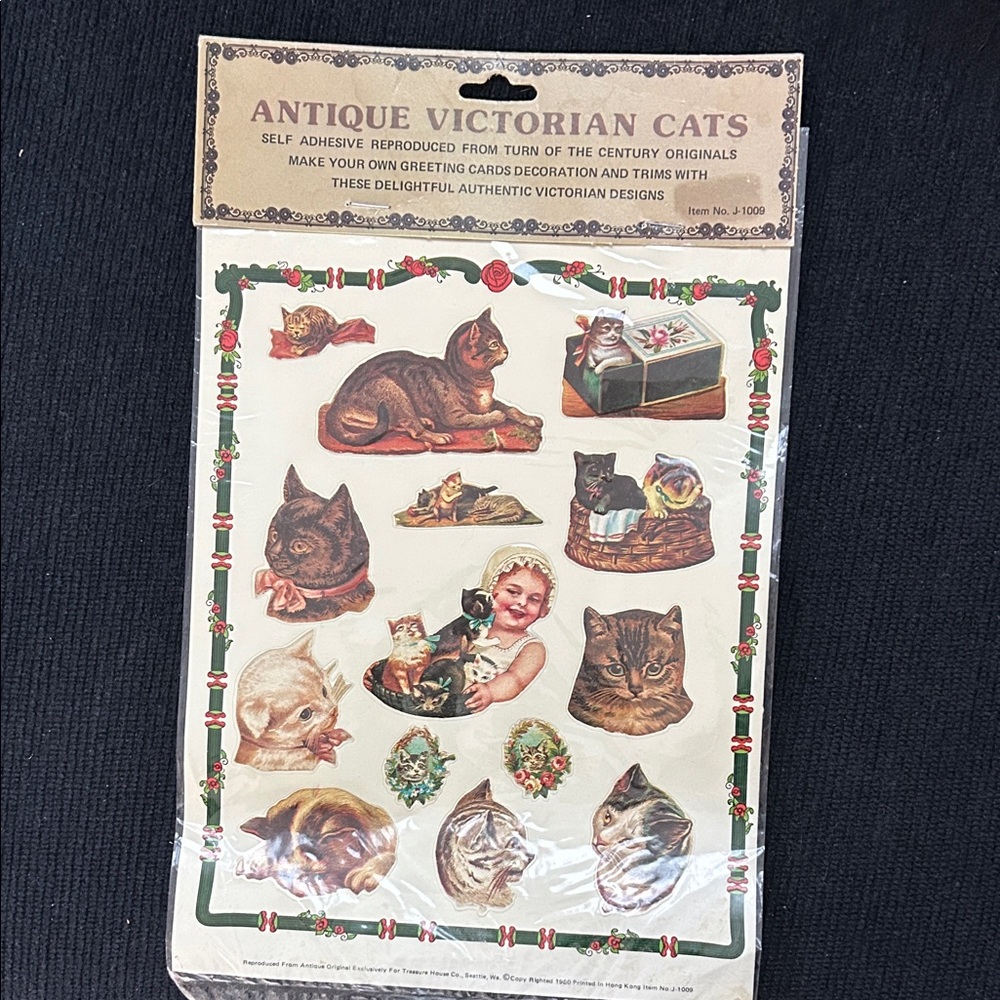 Antique Victorian Cats Sticker Sheet new 14